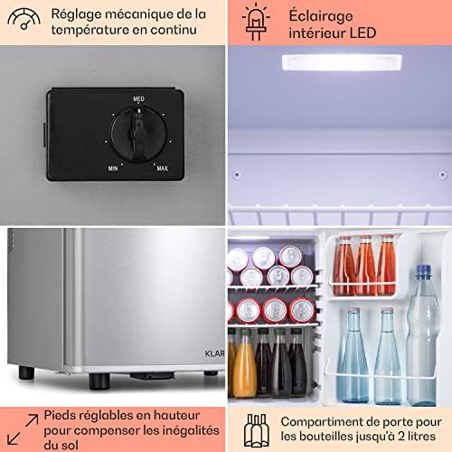 Klarstein Mini frigo de chambre 30L silencieux, réglable 5-15°C