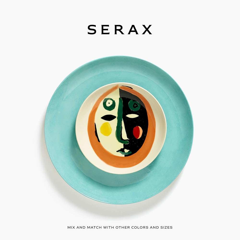 Assiette à Petit-Déjeuner Serax | Vaisselle Feast par Ottolenghi | 4 Assiettes à Dessert | Service de Table en Grès aux Couleurs Assorties | Vaisselle pour Dîner à la Maison, Fête, Noël : Cuisine et Maison