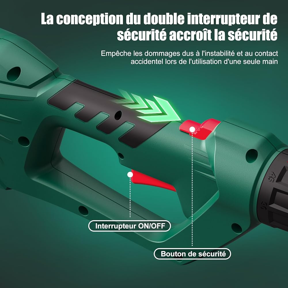 HYCHIKA Taille-haies télescopique 900 W portée 60 à 90 cm poignée pivotante