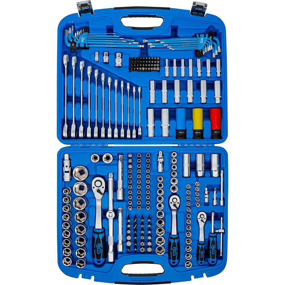 BGS 8820 | Coffret de Douilles à profil ondulé | 6,3 mm (1/4") / 10 mm (3/8") / 12,5 mm (1/2") | 218 pièces : Bricolage