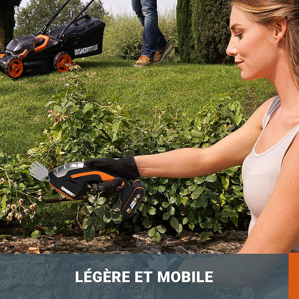 WORX Set Sculpte-Haies et Taille-Herbes sans Fil 20V WG801E.9, sculpteur de végétaux, lame 200 mm, outil 3 en 1, livré avec set de 3 Lames avec malette de transport, sans batterie ni chargeur : Jardin