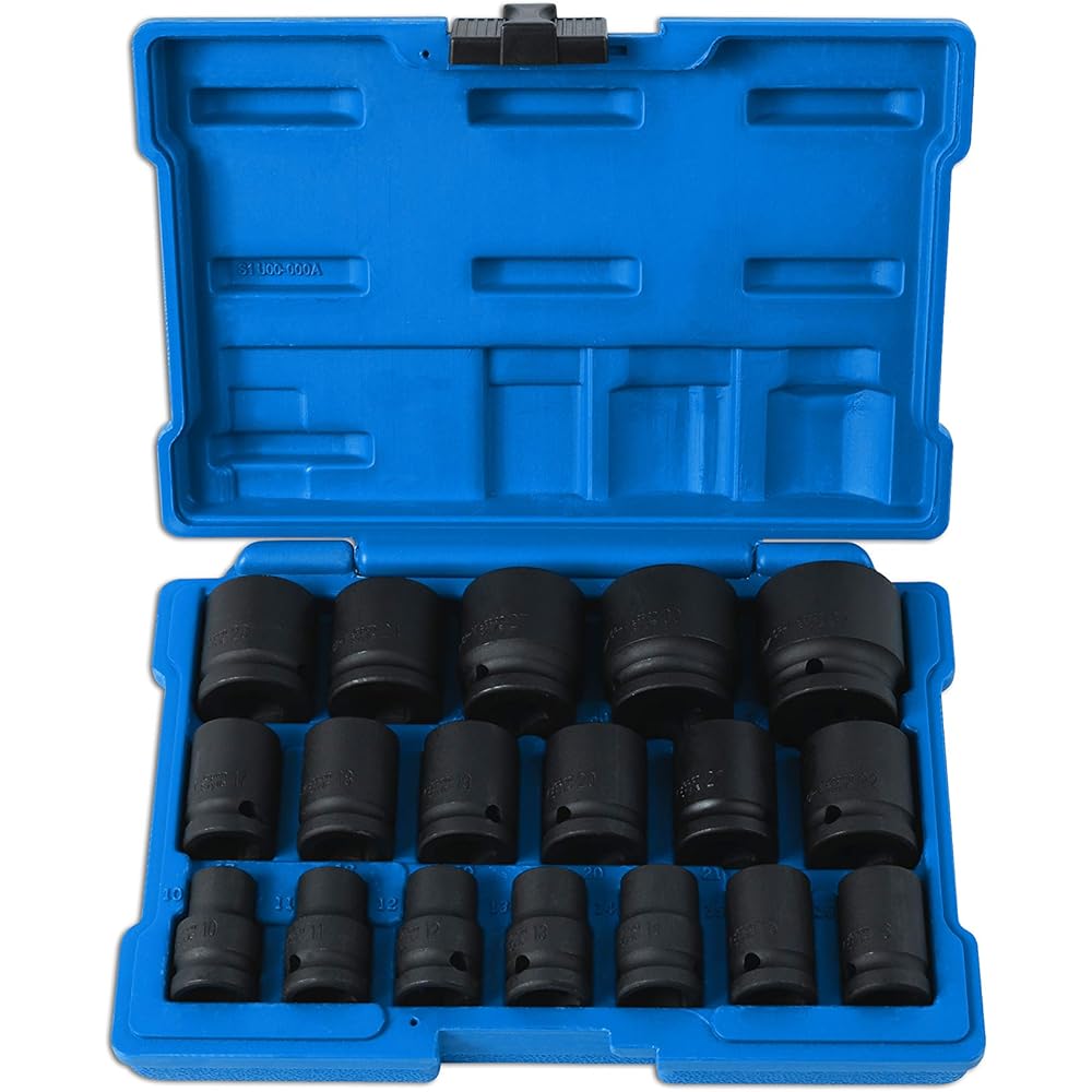 Boulonneuse à chocs 18V LXT 1050Nm 3/4" (2x5,0 Ah) en MAKPAC - MAKITA DTW1001RTJ & Laser 6648 Jeu de 18 Douilles à Choc Diamètre 1/2" 1,27 cm : Bricolage