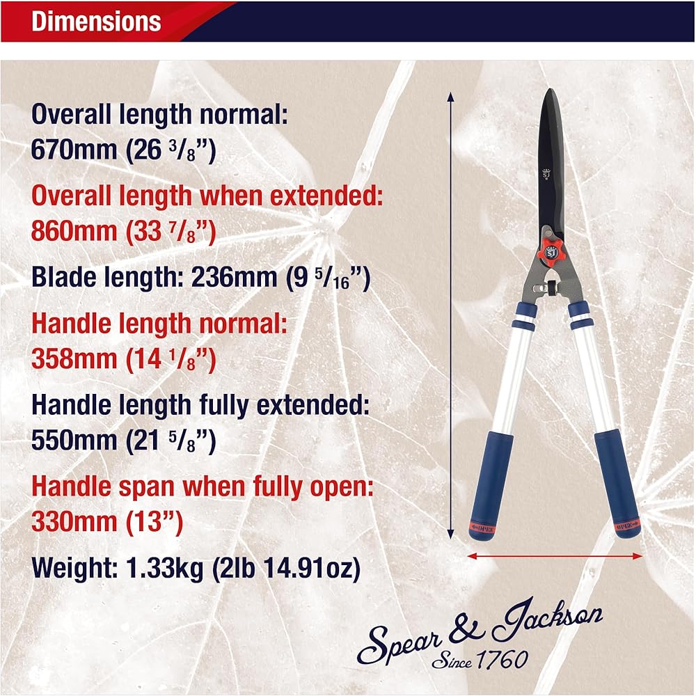 Spear & Jackson Neill Tools T/A cisaille à haie télescopique : Jardin
