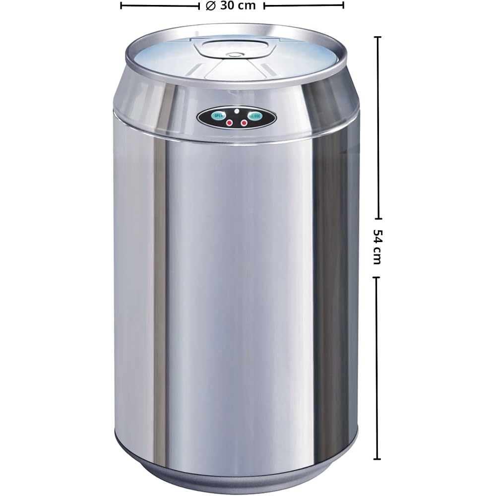 Poubelle de cuisine automatique 30L CAN en acier INOX forme canette avec seau : Cuisine et Maison
