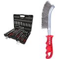 KS TOOLS 917.0779 - Caisse à Outils Complète en Coffret Douille et Accessoires en 1/4", 3/8" et 1/2" & Automobile Et Poids Lourds - Brosse Métallique Pour Frein à Tambour Brins Inox : Bricolage