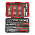KS Tools 922.0647 - Coffret de douilles et accessoires en pouces 1/4'' - Gamme ULTIMATE® - Ultra compact - Coffret bi-matière avec coins renforcés - Finition chromée satinée - 44 pièces : Bricolage