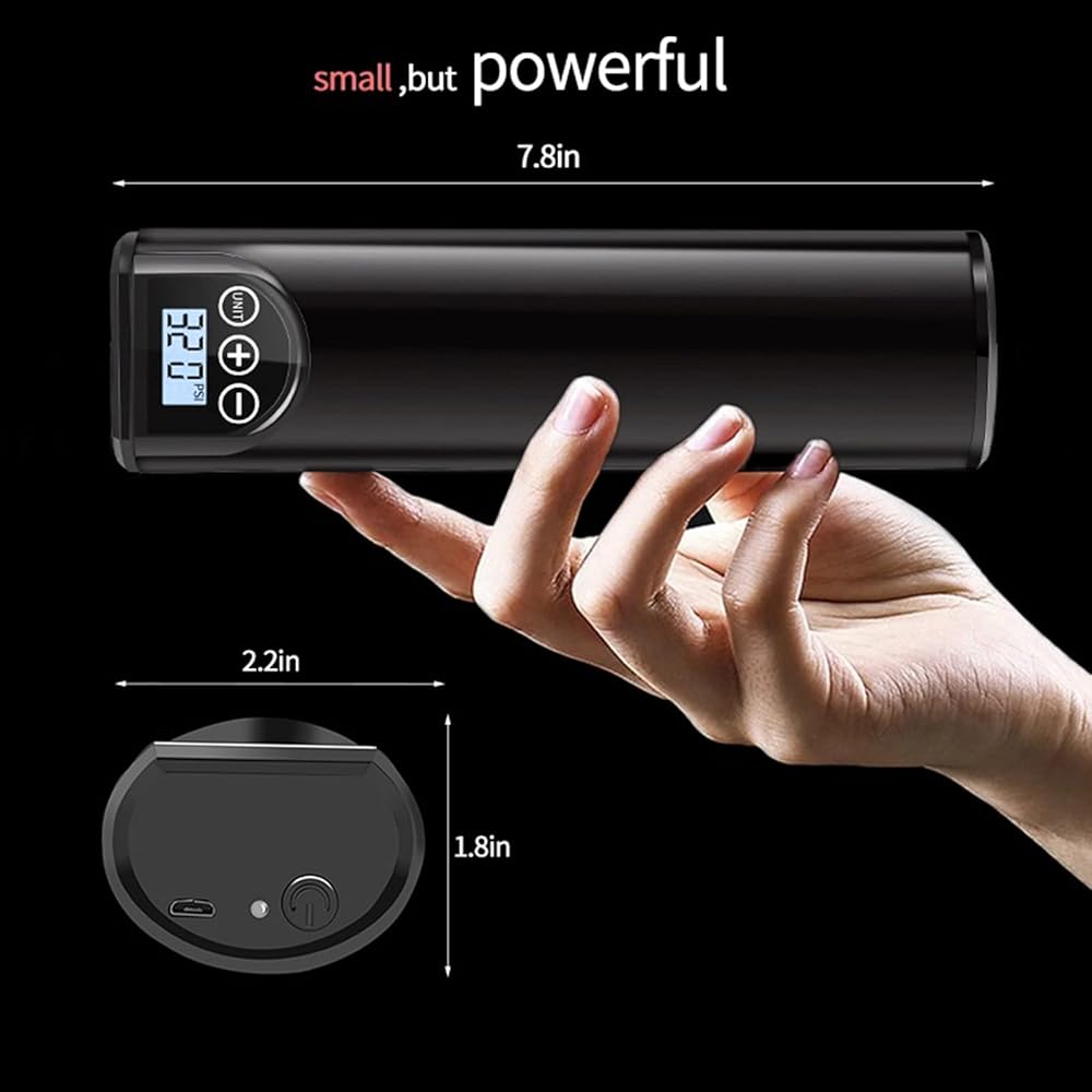 Boyuan Compresseur d'air Portable, Gonfleur de Pneu 2000 mAh, Pompe à vélo sans Fil 150 PSI pour Voiture, Moto, vélo, Balle, Tours de Natation ou décoration Gonflable de fête : Auto et Moto