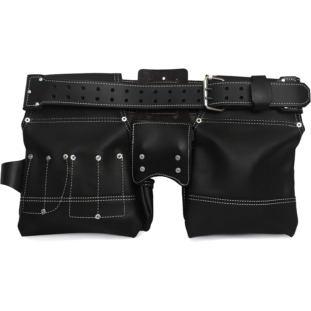 Mechtools Ceinture à outils de construction, tablier de travail, pochette à outils, sac à outils, cuir tanné à l'huile : Bricolage