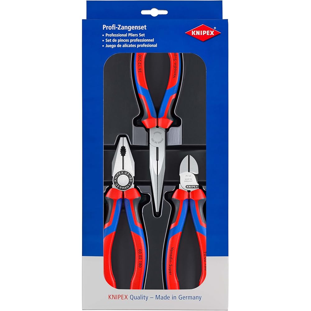 KNIPEX 00 20 11 Jeu des « essentielles » 1 x 03 02 180, 1 x 26 12 200, 1 x 70 02 160 : Bricolage