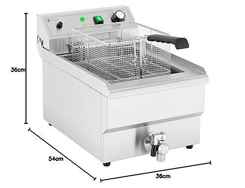 Royal Catering Friteuse pro électrique 16L avec robinet