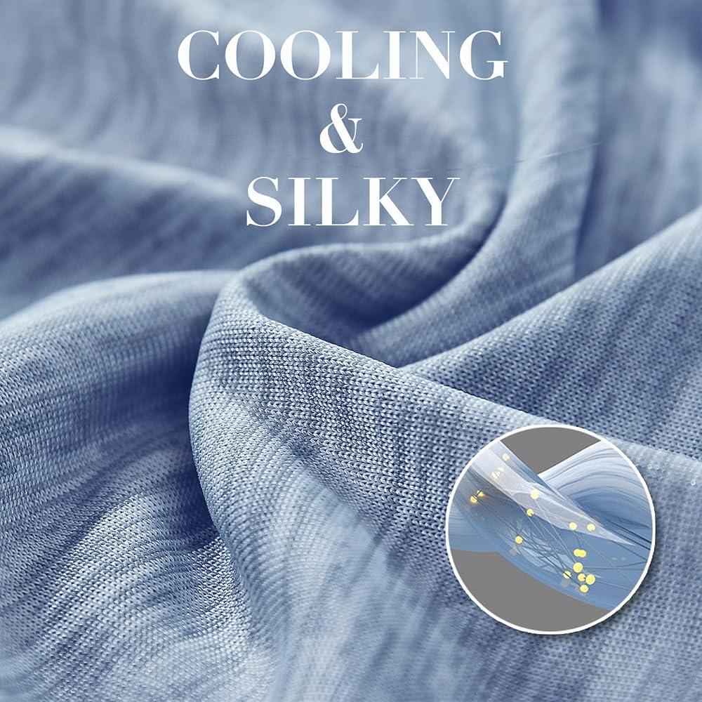 Luxear Couverture Rafraichissante pour Été, Couverture avec Technologie Sentiment Froid, Plaid Doux Léger pour Canapé Fauteuil Adulte Bebe Enfant Chien Voyage Voiture, 220 x 240 Cm, Bleu : Cuisine et Maison
