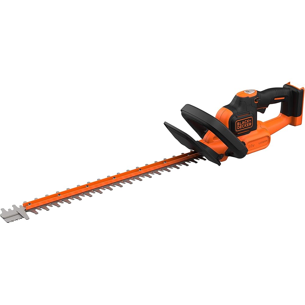 BLACK+DECKER - Taille-Haies sans fil - batterie lithium 36 V - léger et compact - 55 cm - embout lame de scie - livré sans Batterie - BCHTS36B-XJ : Jardin