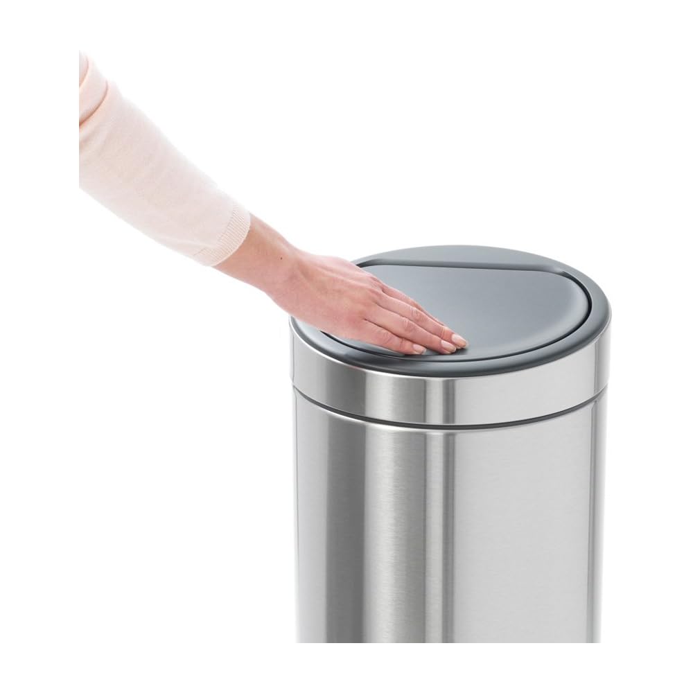 Brabantia - Poubelle Touch Bin unie 30 litres - Noir mat - 115301 : Cuisine et Maison