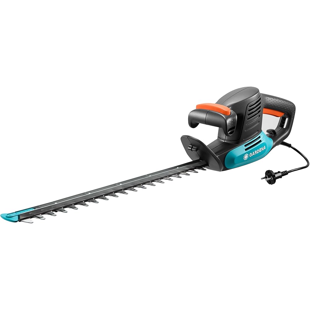 Taille-haies électrique EasyCut 420/45 de Gardena : taille-haies électrique avec moteur de 420 W, 45 cm de longueur de lame, écartement des dents de 18 mm, butée de protection (9830-20) : Jardin