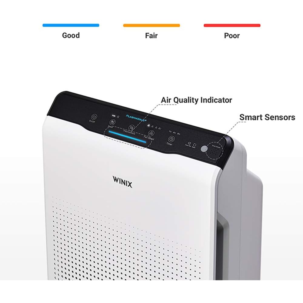 Winix Purificateur d'air Zero, CADR 390 m³/h, (jusqu'à 99m²) HEPA H13 et Technologie PlasmaWave. Réduit à 99,999% pour Les Salons et Bureaux, Blanc : Cuisine et Maison