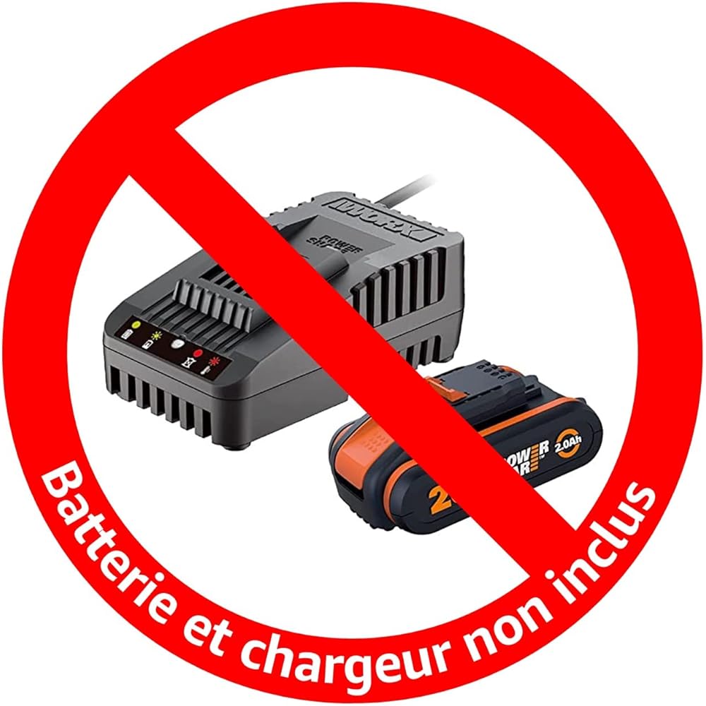WORX Set Sculpte-Haies et Taille-Herbes sans Fil 20V WG801E.9, sculpteur de végétaux, lame 200 mm, outil 3 en 1, livré avec set de 3 Lames avec malette de transport, sans batterie ni chargeur : Jardin