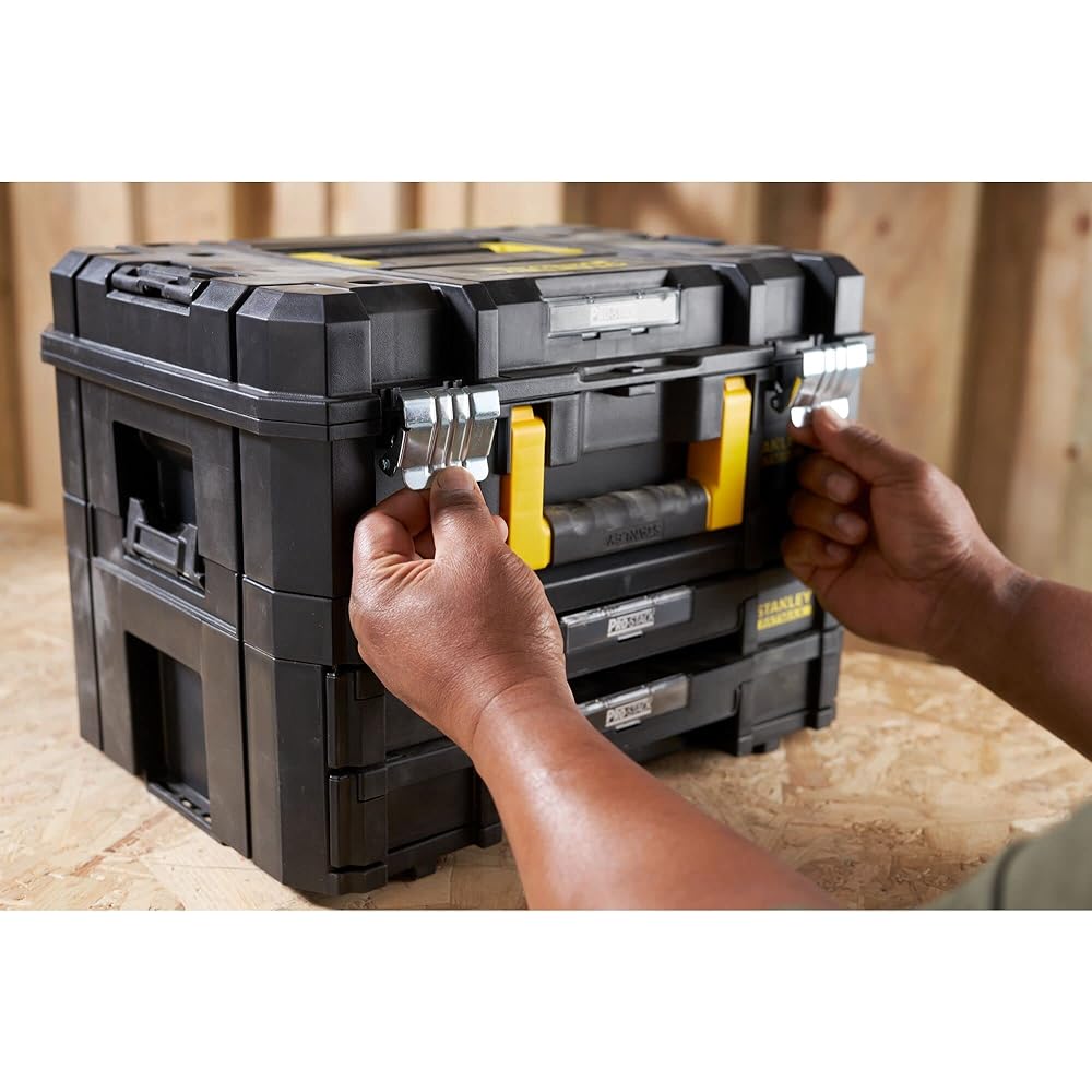 Stanley FMST1-71981 Kit 2 Mallettes Modulable Tstak/Pro-Stack Gamme FATMAX - 21.5L - Corps en Polypropylène - Larges Attaches Métalliques Anti-Corrosion - Cadenassable : Bricolage