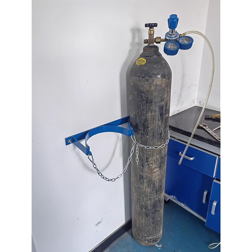Support de Bouteille d'oxygène réglable pour Bouteilles Simples ou Doubles - Support métallique avec vis, idéal pour Les hôpitaux et la Maison, Support sécurisé pour Bouteille d'O2 (Blanc, d : Commerce, Industrie et Science