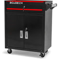 BOUDECH Buddy Chariot d'atelier à deux portes avec tiroir et serrure, armoire de garage avec roues autobloquantes, surface de travail avec tapis antidérapant : Bricolage