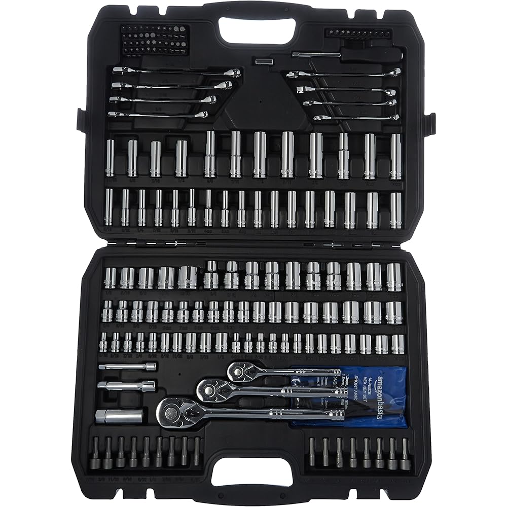 Amazon Basics Coffret à douilles, 201 pièces : Bricolage