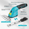 DURATECH Cisaille Sculpte-Haie Électrique et Taille-Herbes Téléscopique sans Fil 12V, Cisaille à Gazon 2 en 1, Largeur/Longueur de Coupe 12/16 cm, Batterie 2000mAh, pour Coupe, Élagage, Bleu & Noir : Jardin