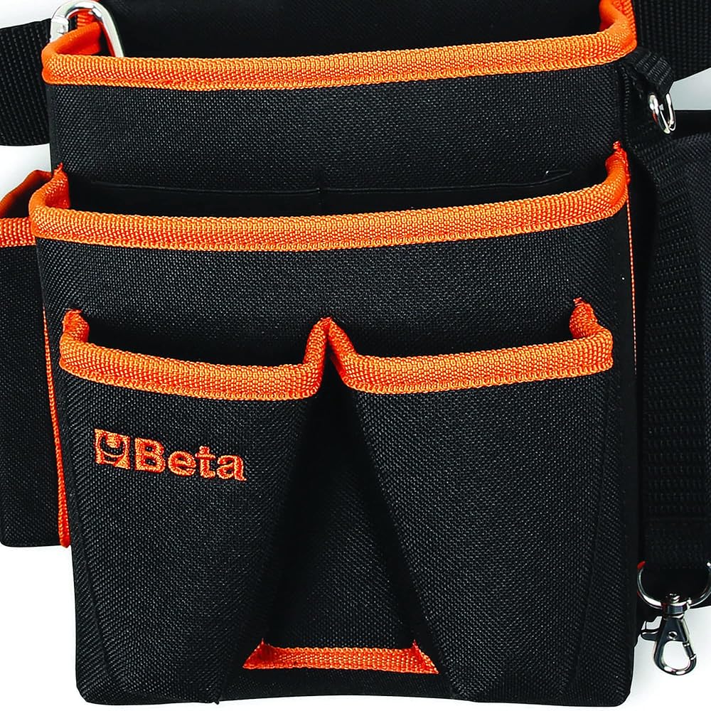 BETA - 2005PA/ET Porte-outils en nylon avec assortiment de 8 outils électrotechniques, tissu résistant aux chocs, ceinture réglable, poches pratiques pour outils et crochets, 020050035 : Bricolage