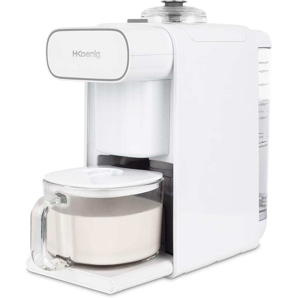 H.Koenig Machine à lait végétal NATY210 1000W, écran tactile, 6 programmes, capacité 1L, lames en acier inoxydable, nettoyage automatique : Cuisine et Maison