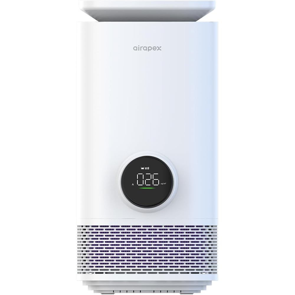 AIRAPEX Purificateur d'air et humidificateur évaporatif combiné pour chambre à coucher avec filtre HEPA autonettoyant Nettoyeur d'air Allergies Animaux de compagnie Poussière Fumée Pollen Odeur -T7pro : Cuisine et Maison