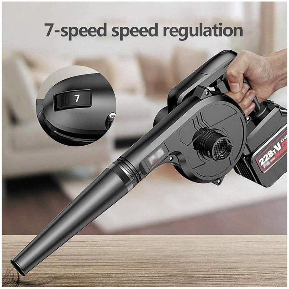 Souffleur De Jardin Et Aspirateur Et Déchiqueteur Léger, Souffleur De Feuilles électrique 3 en 1, Régulation à 7 Vitesses, Single Battery, 41800H : Jardin