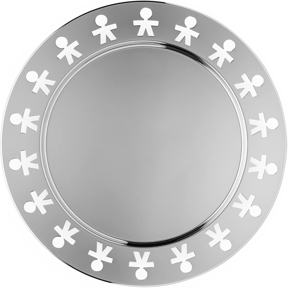 Alessi Akkgt Girotondo Plateau Rond avec Bord Ajouré en Acier Inoxydable 18/10 Brillant : King-Kong: Cuisine et Maison