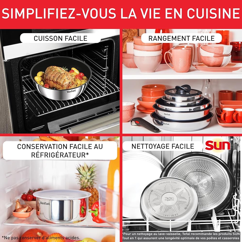 Tefal Ingenio Batterie de cuisine 20 pièces,  Poêles,  Casseroles