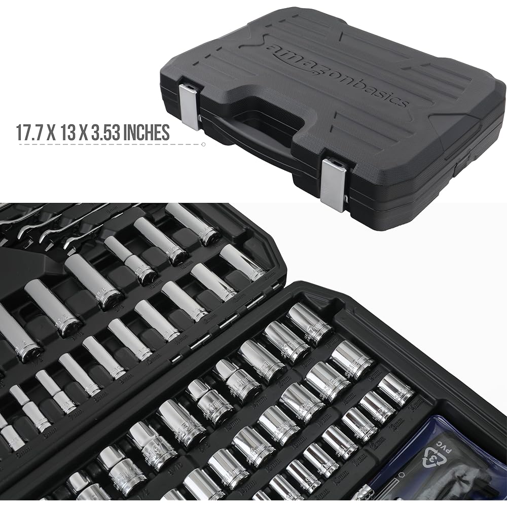 Amazon Basics Coffret à douilles, 201 pièces : Bricolage