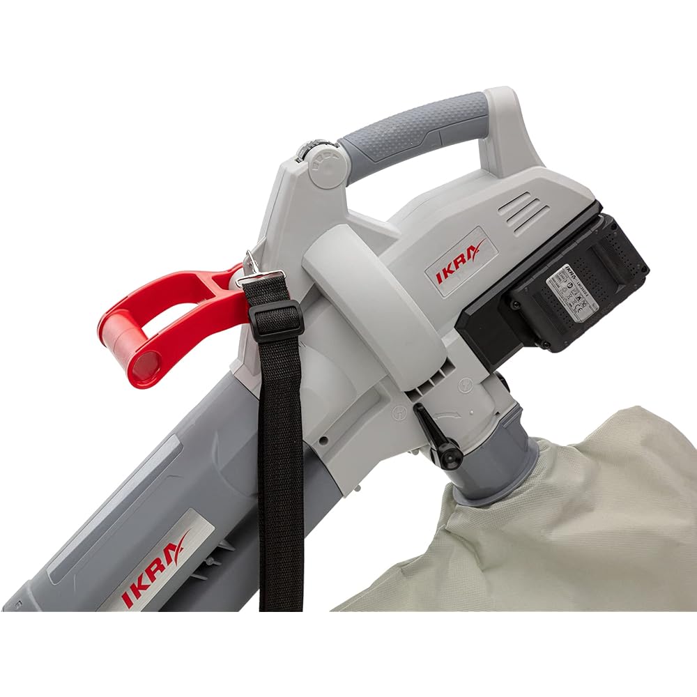 Ikra Aspirateur-souffleur à batterie ICBV 2/20, 2x batteries, 1x double charger rapide, 2x sac de ramassage inclus : Jardin