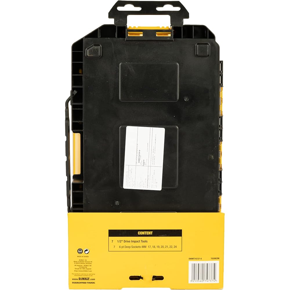 DEWALT DWMT74737-0 Jeu de 7 douilles métriques à impact profond 1/2" : Bricolage