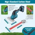 2 en 1 Taille-Haies sans Fil 21V, Cisaille à Gazon Electrique avec Batterie 2 x 1500mAh et 2 Lames, Lame Longue 31 cm/Lame Courte 15 cm, pour Jardin, Pelouse, Arbustes,Gazon : Jardin