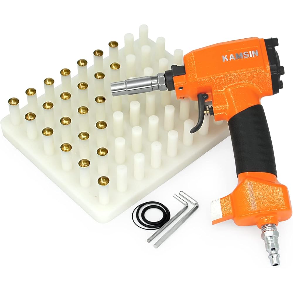 KAMSIN 1170 Cloueuse décorative pneumatique avec panneau de charge et manchon remplaçable, pistolet à clouer à air pour clous de tapisserie, épingles de tapisserie : Bricolage