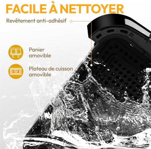 LLIVEKIT Friteuse sans huile 10L, 2 cavités 12-en-1 avec rôtissoire