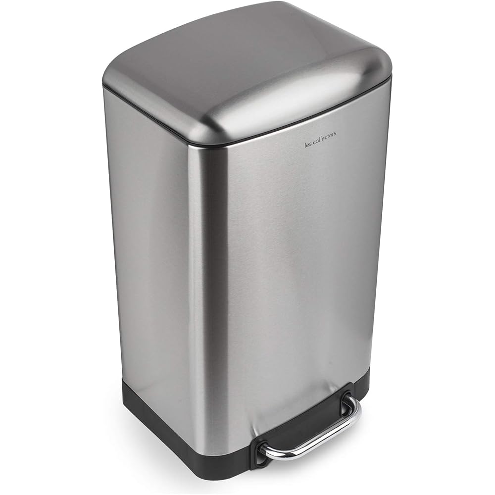 Les Collectors Poubelle de Cuisine à pédale Acier inoxydable n°712 Capacité 30 L, Compacte, Pratique, Seau intérieur amovible, Design, Résistante, Fermeture couvercle silencieuse : Cuisine et Maison