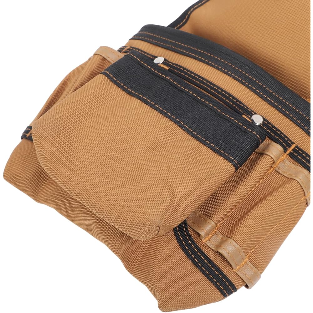 Yomiyuyr Ceinture à outils avec taille réglable, pochette à outils 23 poches pour électriciens, ceinture à outils de charpentier en tissu Oxford 1200D avec sangle amovible : Bricolage