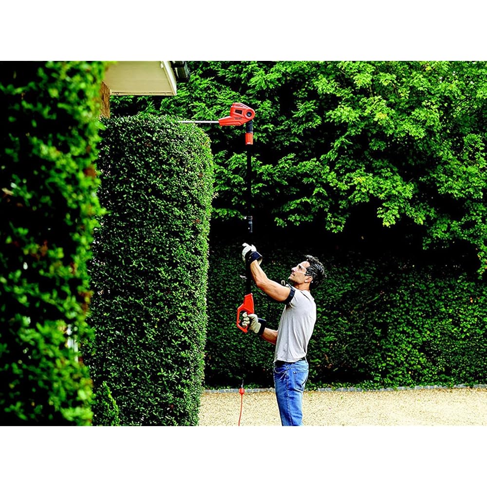 BLACK+DECKER PH5551-QS Taille-haies sur perche 550 W lame 51 cm manche télescopique tête pivotante