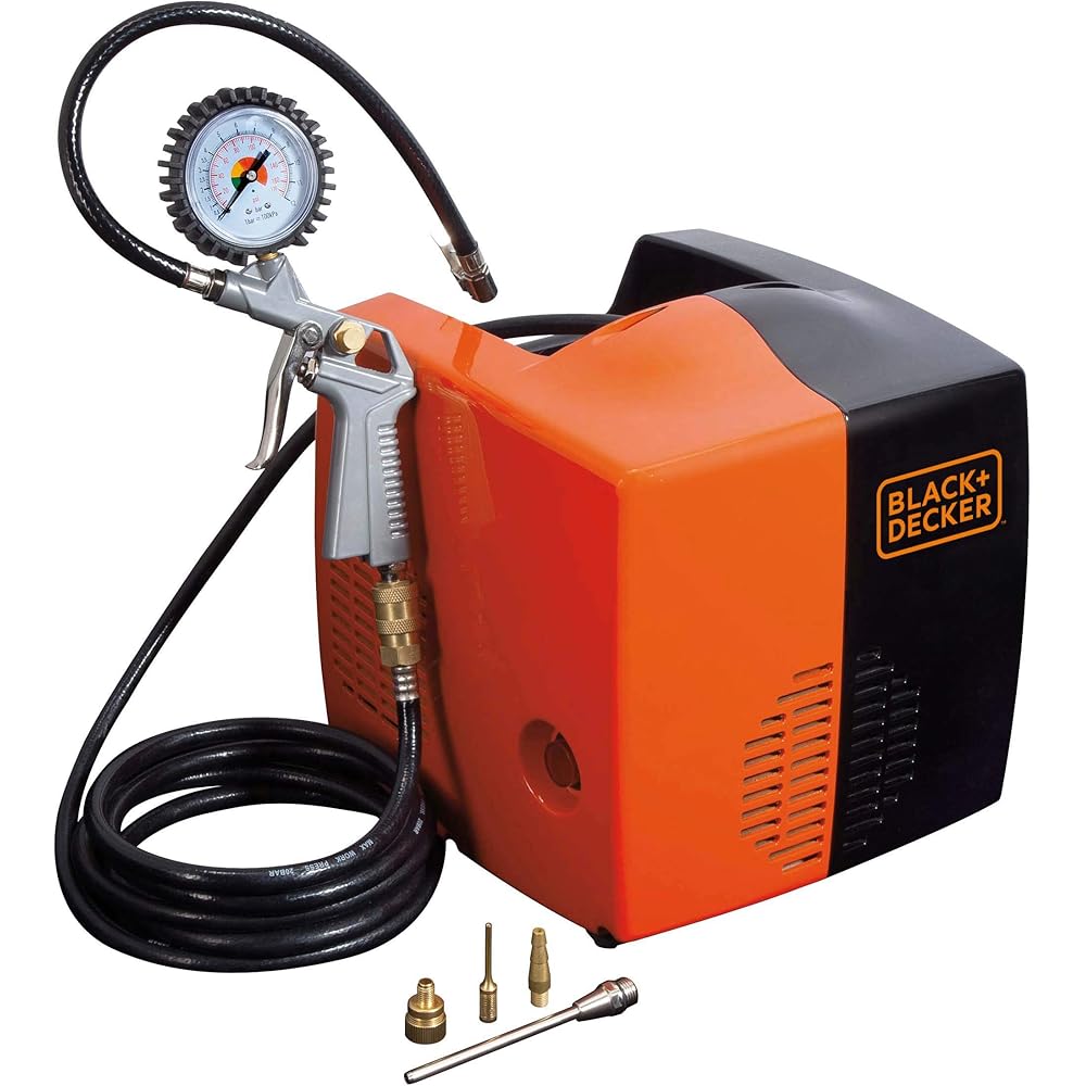 BLACK+DECKER Compresseur portatif, Noir, BD 195 CUBO : Bricolage