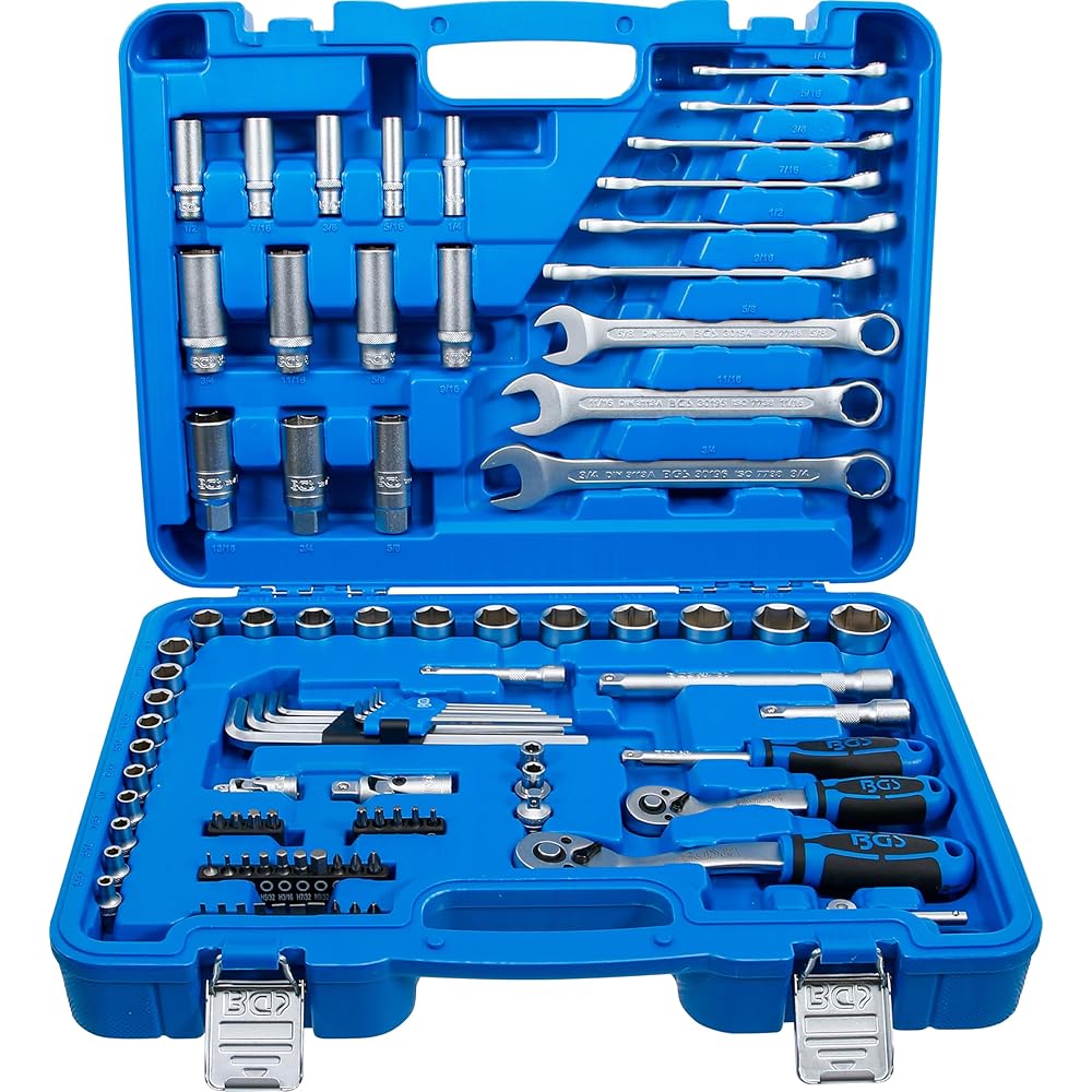 BGS 2299 | Jeu de douilles à six pans | 6,3 mm (1/4") / 10 mm (3/8") | pouces | 92 pièces : Bricolage