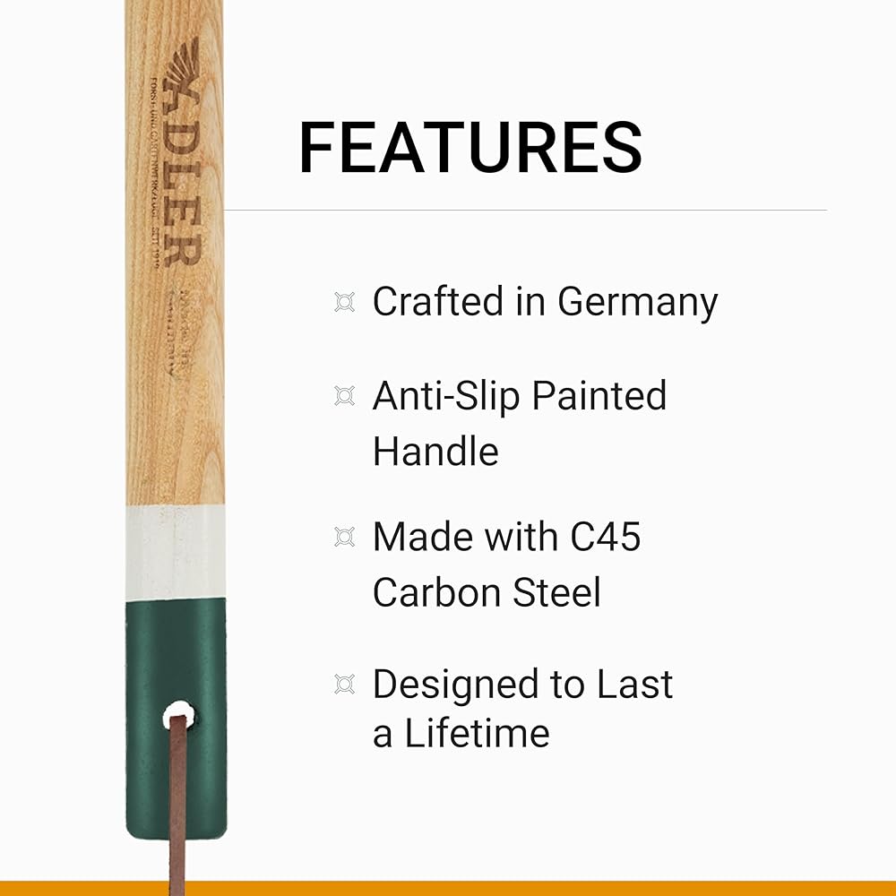 Adler - La binette de jardin Lily Heritage, en bois robuste, durable pour désherber, rempoter et creuser, 30 cm (vert) : Jardin