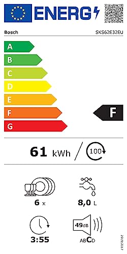 Bosch SKS62E32EU Mini lave-vaisselle posable 6 couverts