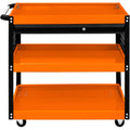 Chariot à Outils 81 x 36 x 79cm Acier Thermolaqué 3 Niveaux Capacité Totale 150KG - Tiroir Verrouillable - Servante sur roulettes Atelier Garage Bricolage Rangement [6 Crochets & 2 Clés Inclus] : Bricolage