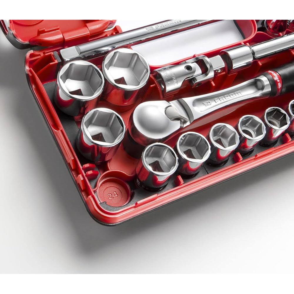 FACOM Coffret DBOX Douilles 20 Pièces 1/2 " 6 Pans Métriques avec Cliquet Haute Performance et Précision SL.DBOX1 : Bricolage