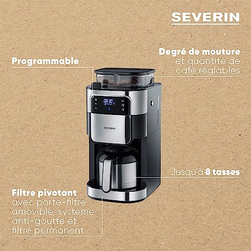 Severin KA 4814 Cafetière filtre avec broyeur 8 tasses