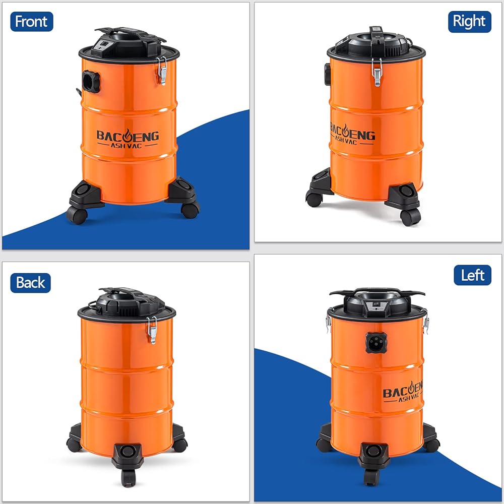 BACOENG Aspirateur Cendre avec Système de Filtration Double, 1200W, 20L : Cuisine et Maison