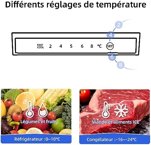 CHiQ Réfrigérateur congélateur combiné 356L, inox