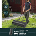 FANTASK Rouleau à Gazon, 63 l, avec poignée, diamètre : 30 cm, remplissable avec Eau/Sable, Noir : Jardin